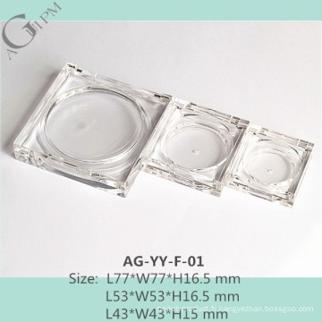 Vide Transparent rectangulaire Compact poudre affaire AG-YY-F-01 a, AGPM empaquetage cosmétique, Custom couleurs/Logo
